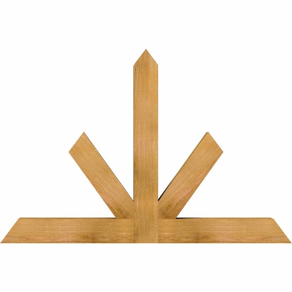 Ekena Millwork Saratoga Rough Sawn Timber Gable Bracket, Western Red Cedar, 48"W x 32"H x 4"D x 4"F, 16/12 Pitch GBW048X32X0404SAR00RWR - main